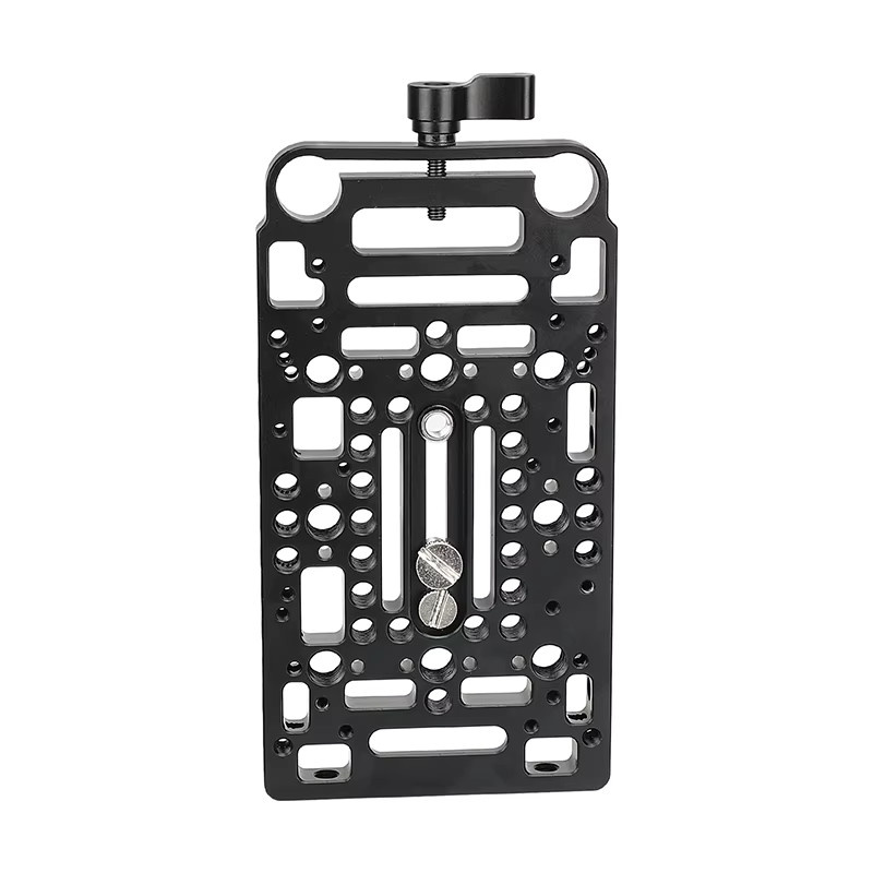 CAMVATE V-Mount Batterieplatte Käseplatte mit 15 mm Stangenklemme in Schwarz als einteiliger Power Splitter Adapter für V-Lock Netzteile - Bild 4