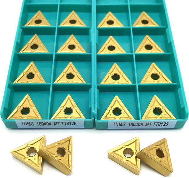 Lek Hartmetalleinsatz TNMG160404 TNMG160408-MT TT8125 in Gold für Außendrehwerkzeuge zur Stahlbearbeitung und CNC-Drehmaschinen - Bild 1