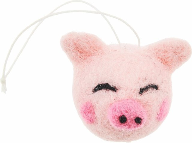 Rico Design Aufhänger Schweinekopf 3D aus Filz in Rosa - Bild 1