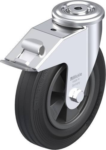 Blickle Lenkrolle LER-VPP 200G-FI mit Feststeller in Schwarz und Silber, Rad-Durchmesser: 20 cm, Tragfähigkeit: 205 kg - Bild 1