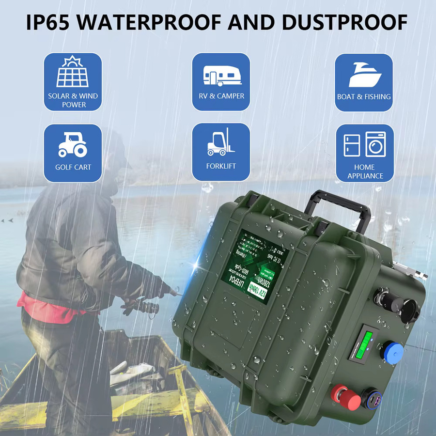 KEZIMO LiFePO4 12V Batterie 140Ah mit Bluetooth BMS und USB PD QC, 1792Wh, Grün - Bild 4
