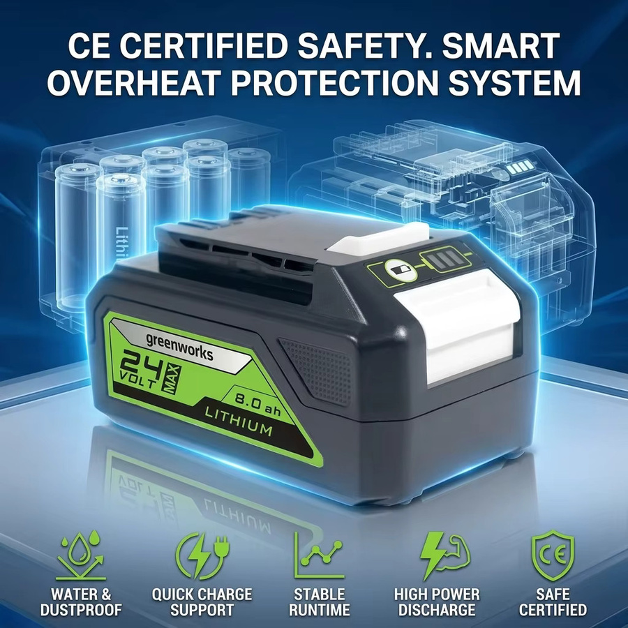Greenworks 24V 8,0Ah Hochleistungs-Lithium-Ionen-Ersatzakku für Akku-Werkzeuge - Bild 5