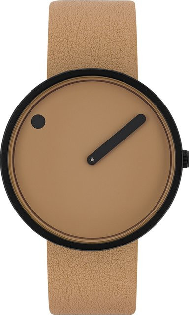 Picto Armbanduhr, Quarz, Edelstahl, Leder, Braun, 40 mm, Unisex - Bild 1