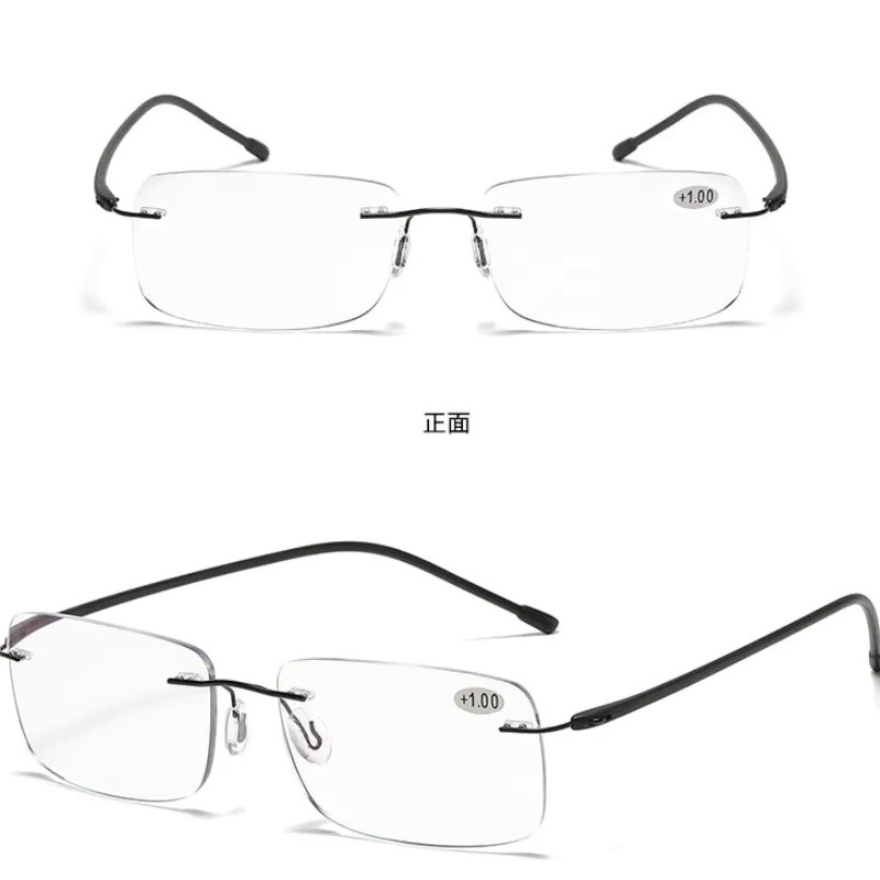 Photochrome Lesebrille, multifunktionale bifokale Sonnenbrille, Herren, randlos, rechteckig, Metall - Bild 2