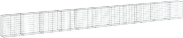 vidaXL Gabione mit Deckel aus verzinktem Eisen in Silber, B/T/H: 1100 x 50 x 100 cm - Bild 1