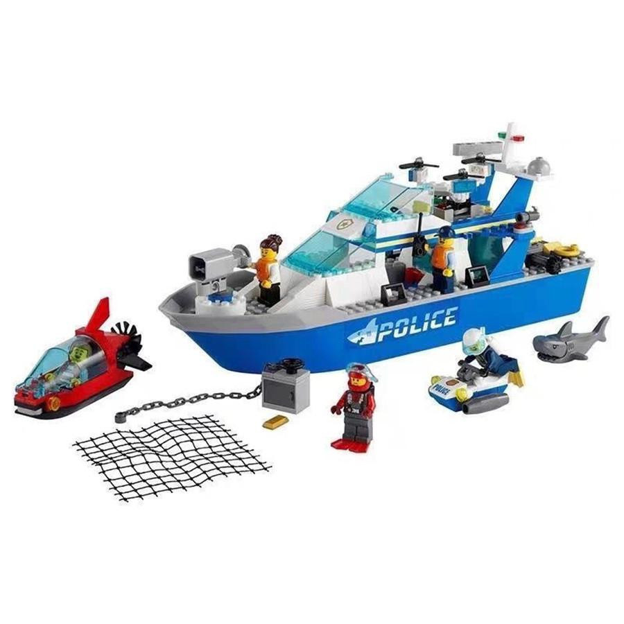 MagicMonkey City Polizei Hai U-Boot Bausteine 276-teiliges Set - Bild 3