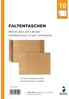 POSTHORN Faltentasche DIN C4 ohne Fenster braun aus Kraftpapier mit selbstklebender Verschlussfunktion, B: 32,4 cm, H: 22,9 cm, T: 10,0 cm - Bild 1