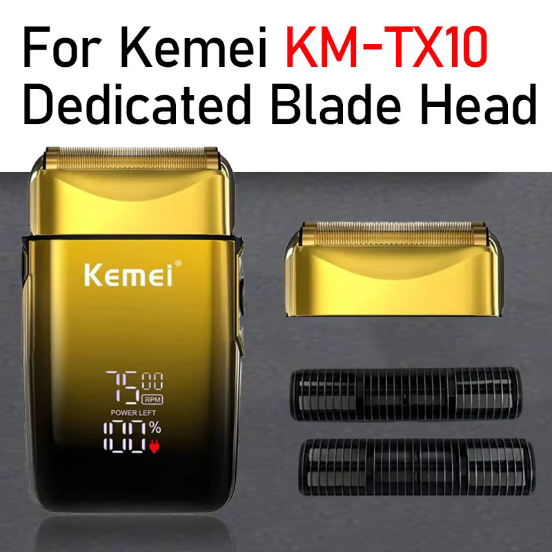 Kemei Ersatzkopf KM TX10 mit Doppel-Folie und Cutter-Klinge in Gold für elektrische Rasierer - Bild 4