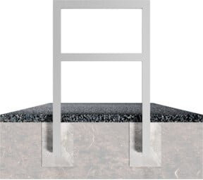Schake Anlehnbügel aus Vierkantrohr mit Querholm, Farbe: Silber, Breite: 75 cm, Höhe: 120 cm - Bild 1