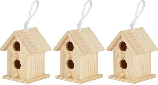3er-Set mfySpace Nistkäfige aus Platanenholz als dekorative Vogelhäuser für deinen Garten - Bild 1