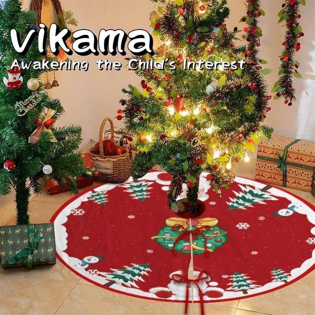 VIKAMA Weihnachtsbaumrock in Rot als festliche Basisabdeckung für deinen Weihnachtsbaum - Bild 1