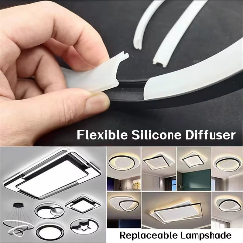 Khelse LED-Aluminiumprofil mit Silikon-Diffusor in Silber und Weiß, flexibles Profil für austauschbare Leuchtmittel - Bild 3