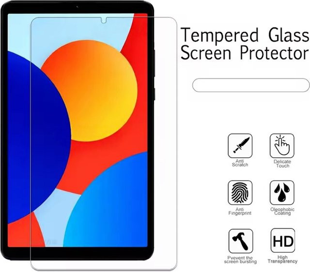 Xiaomi Displayschutzfolie aus 9H gehärtetem Glas für Redmi Pad SE 4G 8,7 Zoll 2024, transparent, kratzfest und anti-fingerabdruck - Bild 1