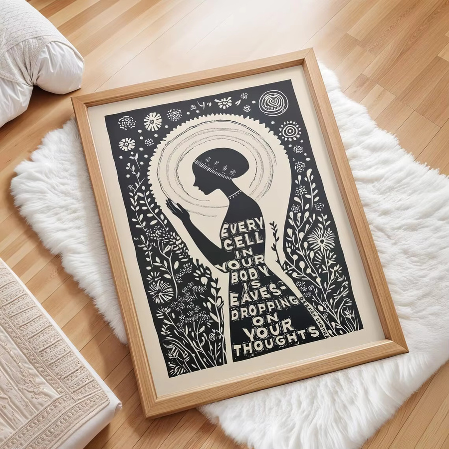 Boho Achtsamkeit Wanddekoration SHENCHEN Paper Poster mit floralem Design und positiver Energie - Bild 2