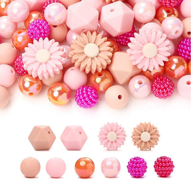 Silikon Perlen für DIY Schnuller Kette und Beißringe, Kinder - Bild 1