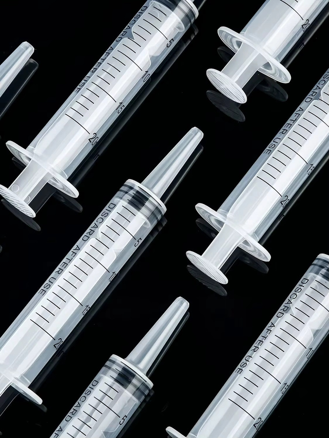 Flüssigkeitsmessspritze aus transparentem Kunststoff mit 20 ml Volumen für Harz, Bastelarbeiten, Labore oder Tierfütterung - Bild 4