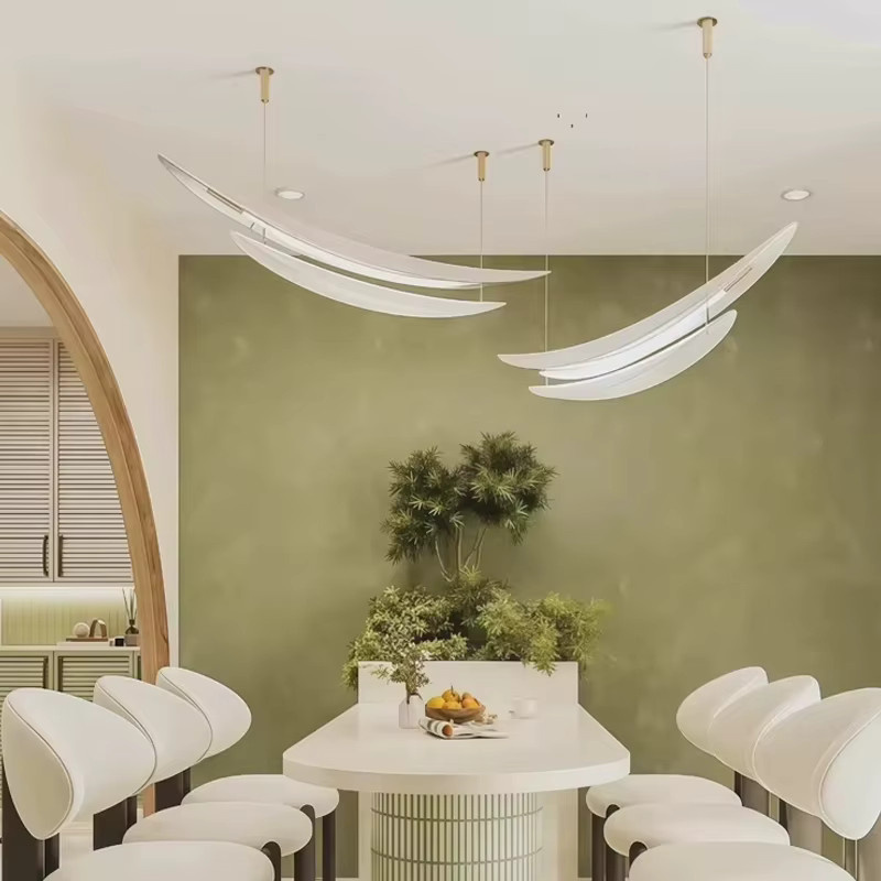 JIANKEXING Pendelleuchte im Segelboot-Design mit Streifenmuster in Weiß und Gold/Messing für Wohnraum, Restaurant oder Bar - Bild 4