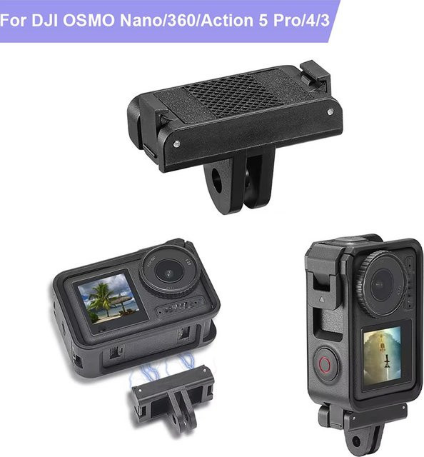 DJI Magnetischer Gabel Adapter mit Quick Release Erweiterung für DJI OSMO Action 5 Pro, 4 und 3 in Schwarz - Bild 1