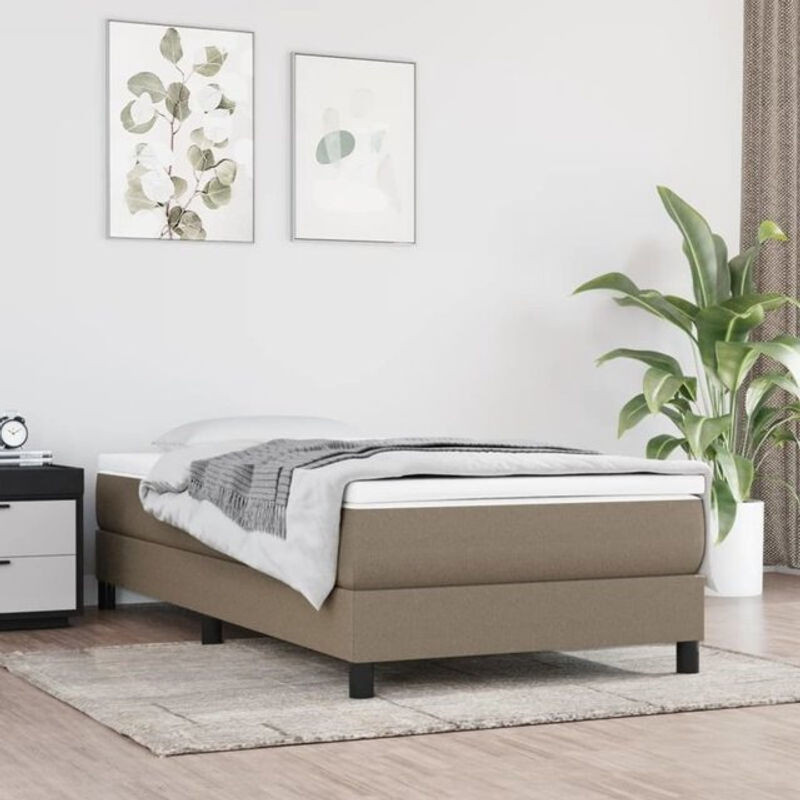 vidaxl Boxspringbett Bettgestell ohne Matratze aus Stoff in Taupe Meliert B/T/H: 90 x 200 x 25 cm - Bild 1