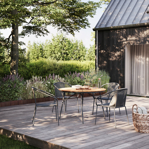 Cinas Gartenmöbelset Ellen/Vito aus Teakholz und Aluminium, 5-teilig, 4 Sitzplätze, braun - Bild 2