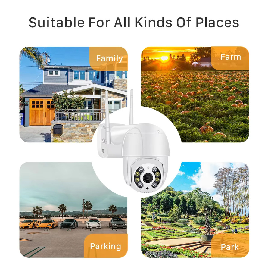 Outdoor V360pro 5MP 4K WLAN-Sicherheitskamera mit vollfarbiger Nachtsicht in Weiß zur smarten IP Video-Überwachung - Bild 2