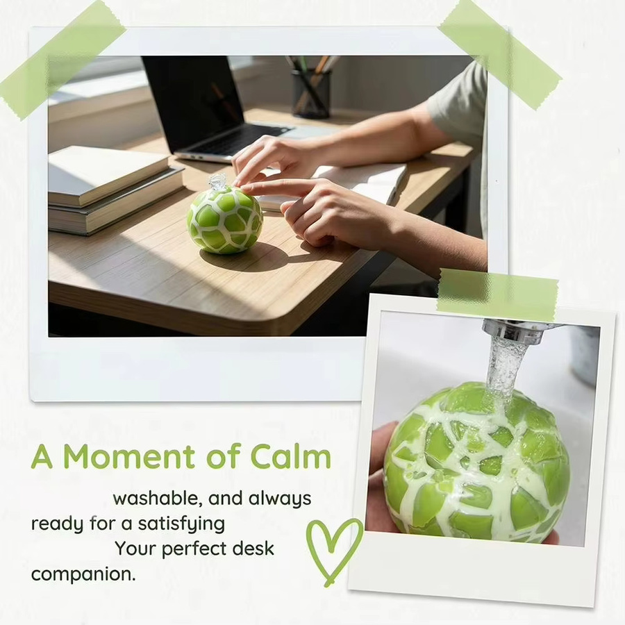 Squishy Matcha-Minz-Schokoladen Kugel, Antistress-Quetsch-Sensorik-Fidget-Ball, Weiche Dekompressions-Knisterwachskugel - Bild 4