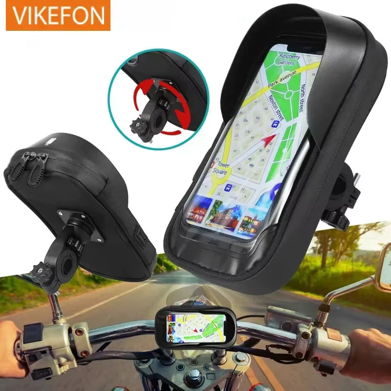 VIKEFON Wasserdichte GPS Navigation Handyhalterung für Fahrrad und Motorrad in Schwarz - Bild 2