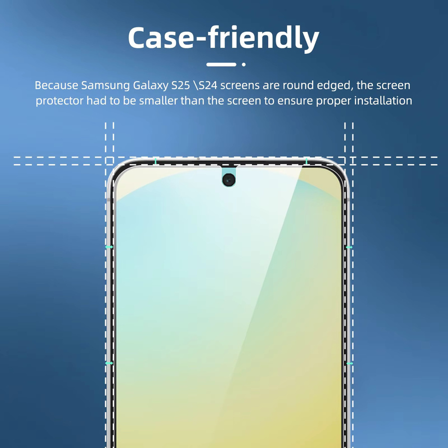Samsung Galaxy S25 5G Displayschutzfolie aus gehärtetem Glas, HD Crystal Mica 9H, transparent, 6,2 Zoll - Bild 5