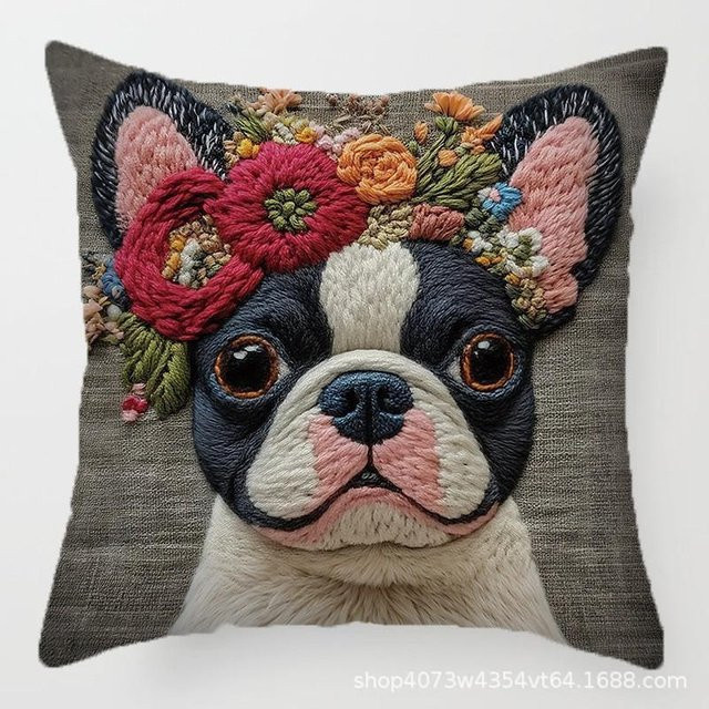 WJG Pretty A Kissenbezüge mit Katzenmotiv aus Plüsch, 3er-Set, B/H: 45 x 45 cm, Mehrfarbig - Bild 1