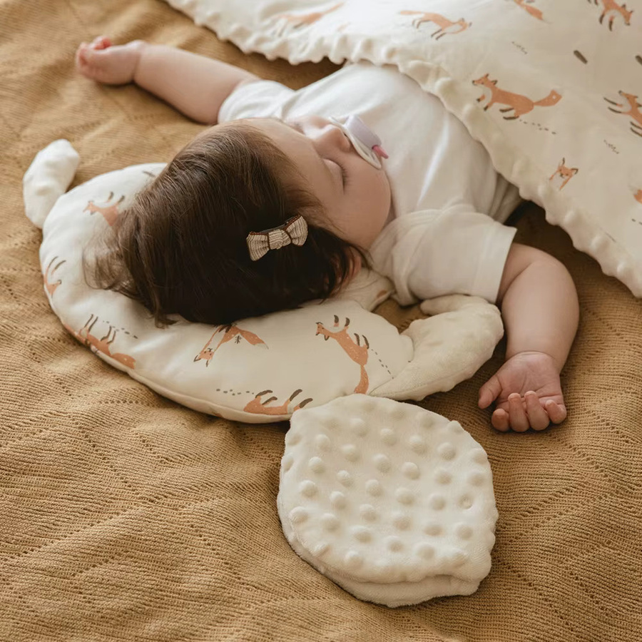 HOUSBAY Babykissen Elefanten-Komfortkissen mit Doudou-Touch für 0–36 Monate, Fuchs, bedruckt - Bild 2
