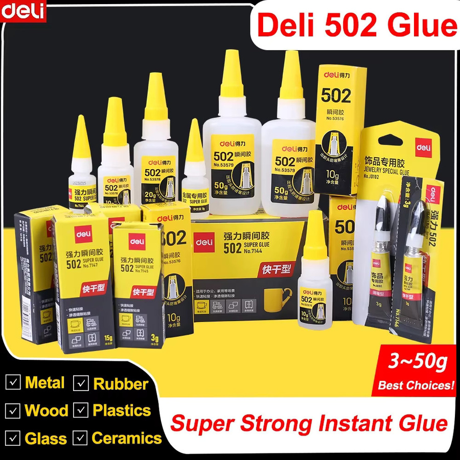 Deli 502 Superkleber für Metall, Holz und Kunststoff, professioneller Cyanacrylat-Sekundenkleber - Bild 3