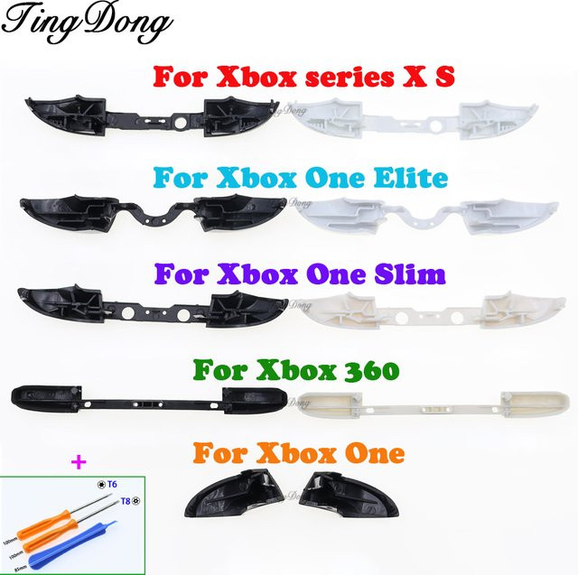 TingDong Stoßstange Trigger Taste Mittel Halter Set für Xbox One S Elite, Xbox Series X S und Xbox 360 Gamepad inklusive Schraubendreher Werkzeug - Bild 1