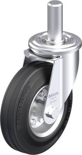 Blickle LEZ-VE 125R Stahlblech-Lenkrolle in Schwarz-Grau mit 125 mm Rad-Durchmesser und 100 kg Tragfähigkeit - Bild 1