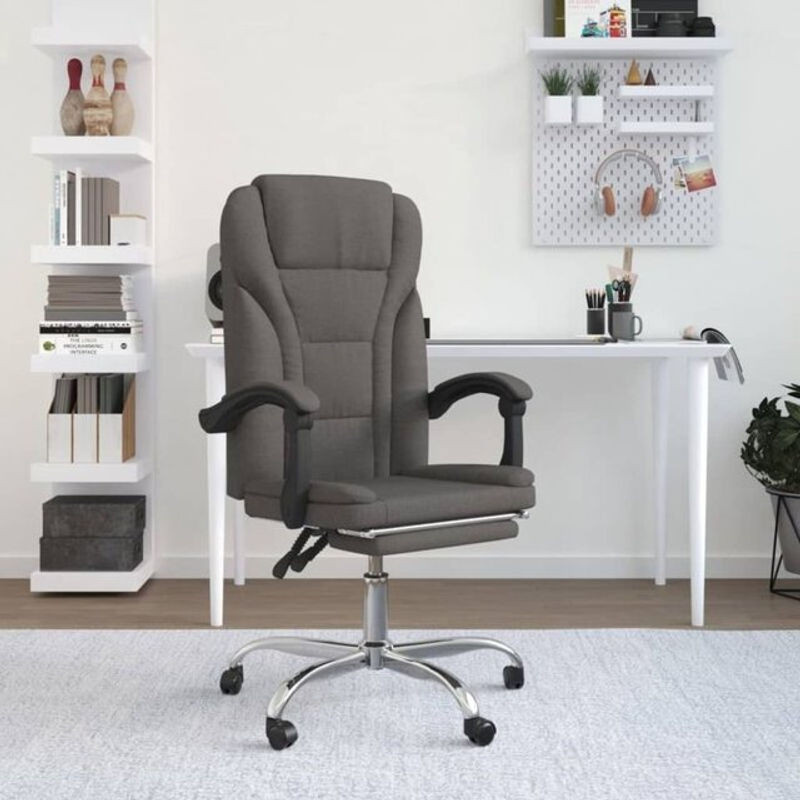 vidaxl Bürostuhl mit Liegefunktion in Grau und Anthrazit aus Stoff und Metall - Bild 1