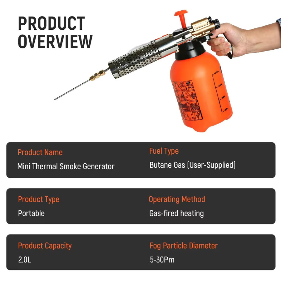 Tragbarer thermischer Nebelgenerator zur Schädlingsbekämpfung und Mückenbekämpfung, 2 l, Orange - Bild 3