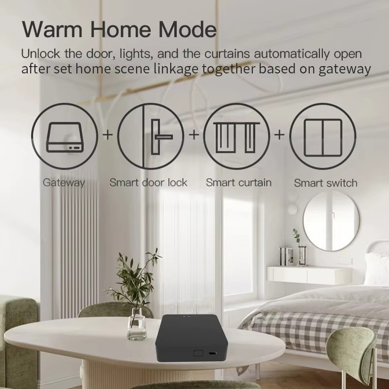 Tuya Multi-Modus-Gateway ZigBee und Bluetooth Hub mit Typ-C-Anschluss in Schwarz für Tuya Smart Home, kompatibel mit Alexa und Google Home - Bild 3