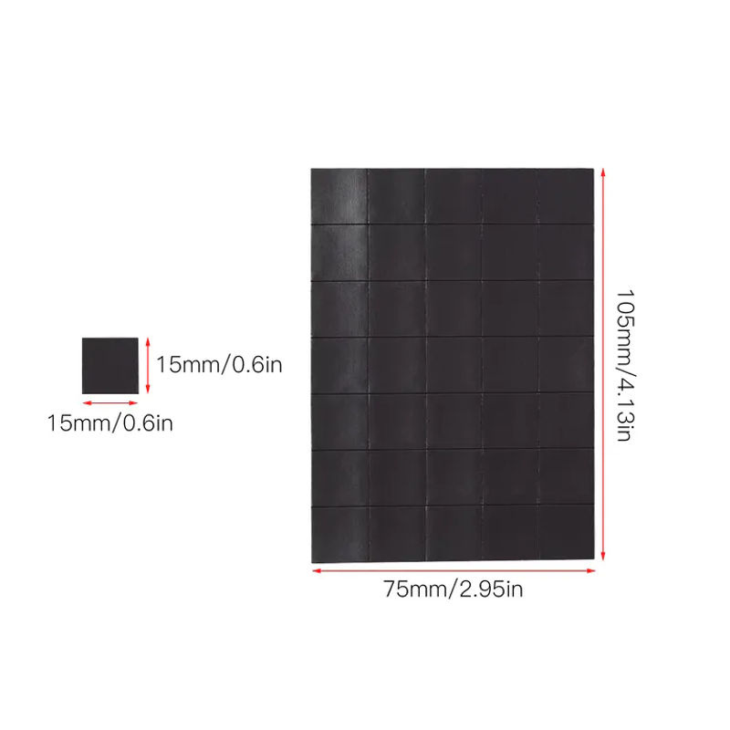 Flsun Magnetquadrate selbstklebend in Schwarz, 140 Stück, B/T/H: 1,5 x 1,5 x 0,05 cm - Bild 3