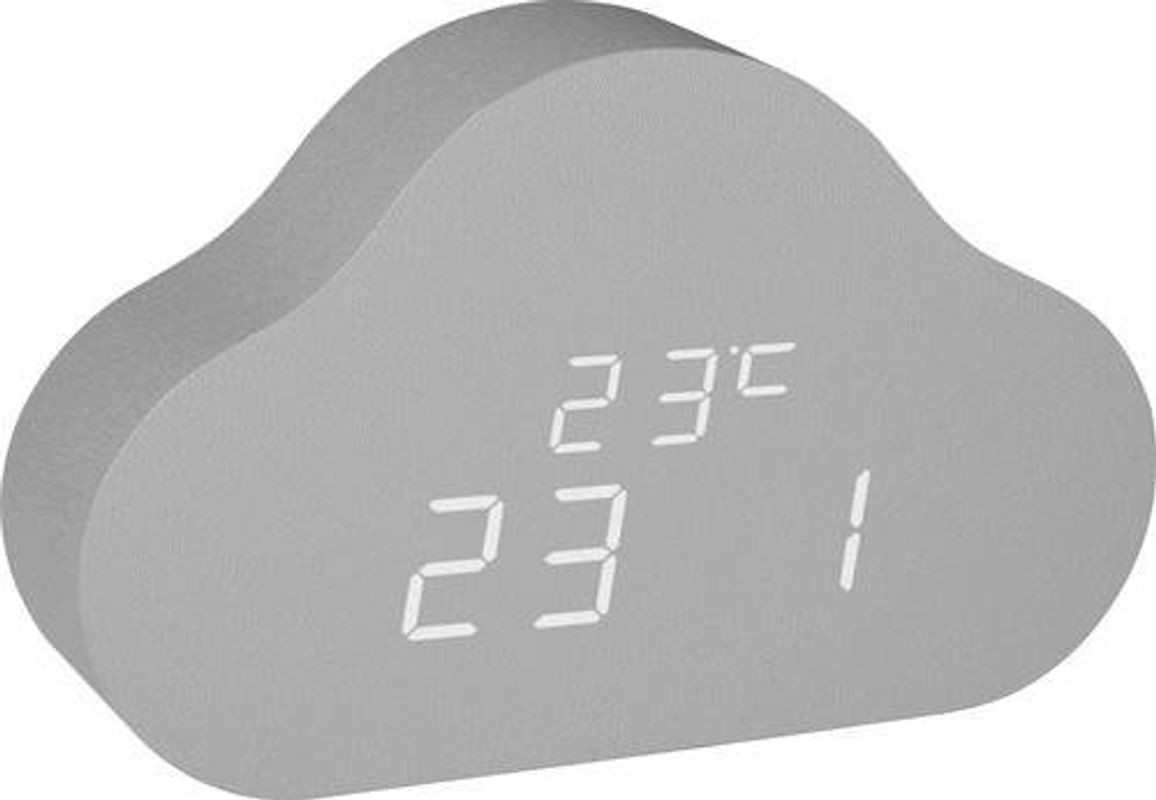 TFA Dostmann Digitaler Kinderwecker Grau mit Thermometer, Datumsanzeige und Beleuchtung - Bild 1