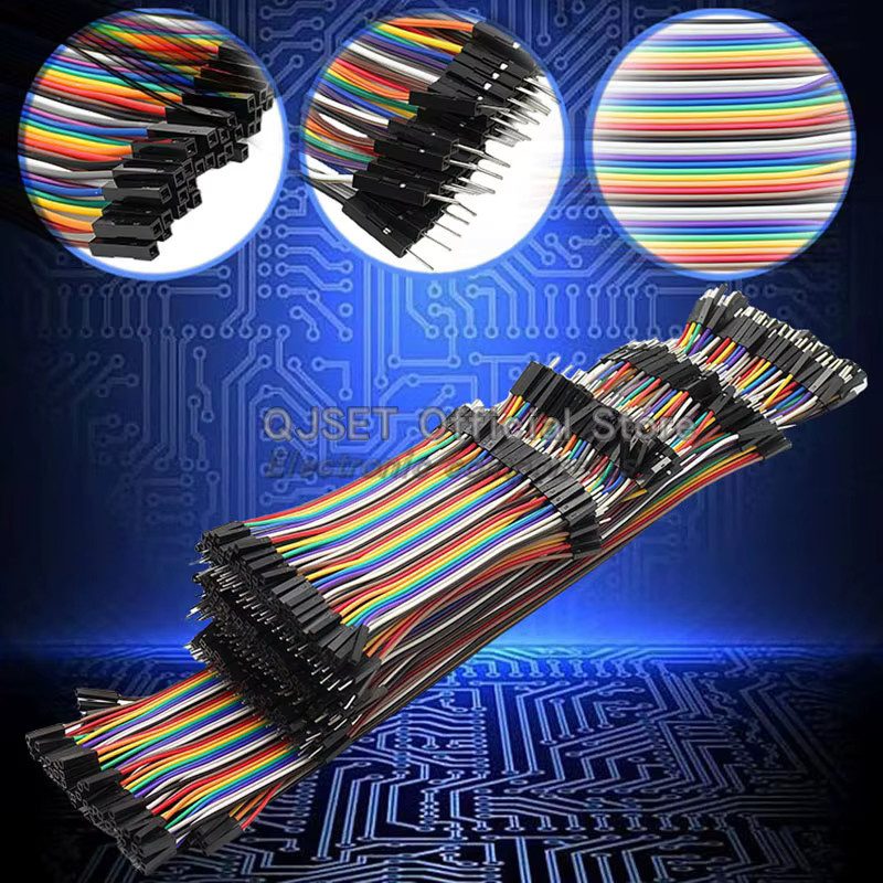 QJSET Dupont Jumper-Kabel Set für Arduino DIY, 40-Pin, Multicolor, verschiedene Konfigurationen (Stecker auf Stecker, Buchse auf Stecker, Buchse auf Buchse) - Bild 3