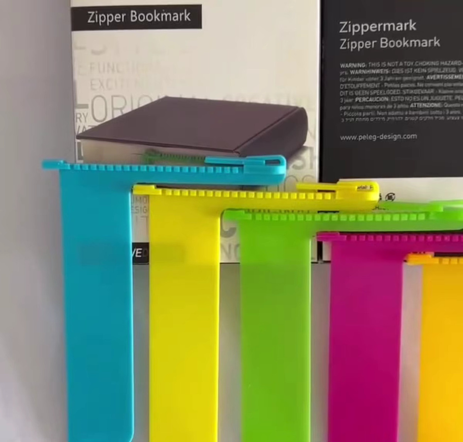 Kreatives Lesezeichen mit Reißverschluss und Notizblock in Grün für Schüler und Leser - Bild 2