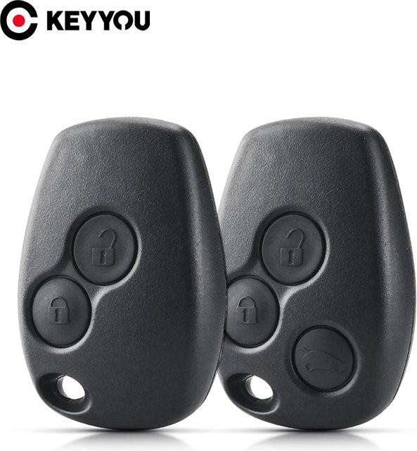 KEYYOU Auto-Fernbedienung Schlüsselgehäuse mit 2 oder 3 Tasten in Schwarz für Renault Dacia Modus Clio 3 Twingo Kangoo 2 Duster Logan Fluence ohne Klinge - Bild 1