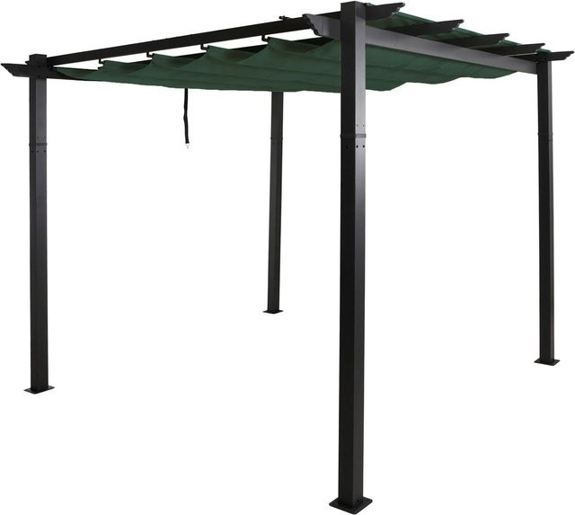 BERLINLODGE Aluminium Pergola mit Schiebedach in Grün, B/T: 300 x 300 cm, H: 240 cm - Bild 1