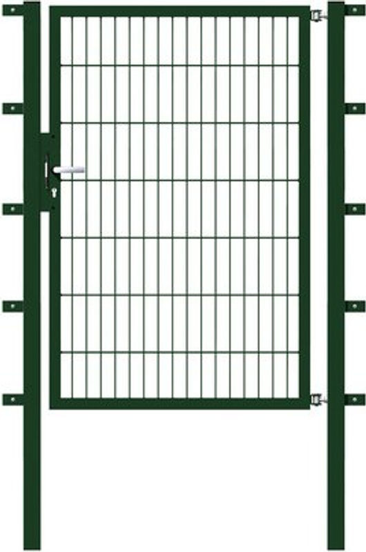 GAH ALBERTS Einzeltor Flexo für Doppelstabmattenzäune aus feuerverzinktem Stahl in Grün, B/H: 124 x 140 cm - Bild 3