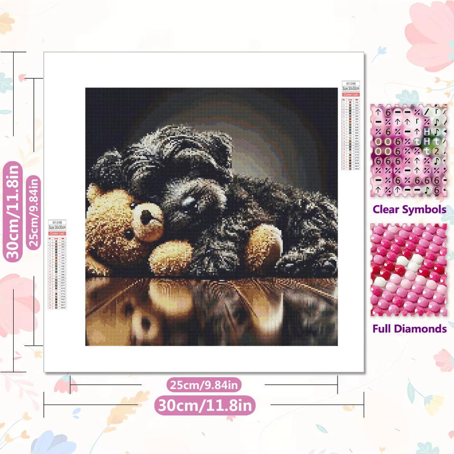 EverShine 5D-Diamantgemälde DIY Hund und Welpe Mosaik-Tierhandwerk in Mehrfarbig, B/H/T: 20 x 20 x 20 cm - Bild 1