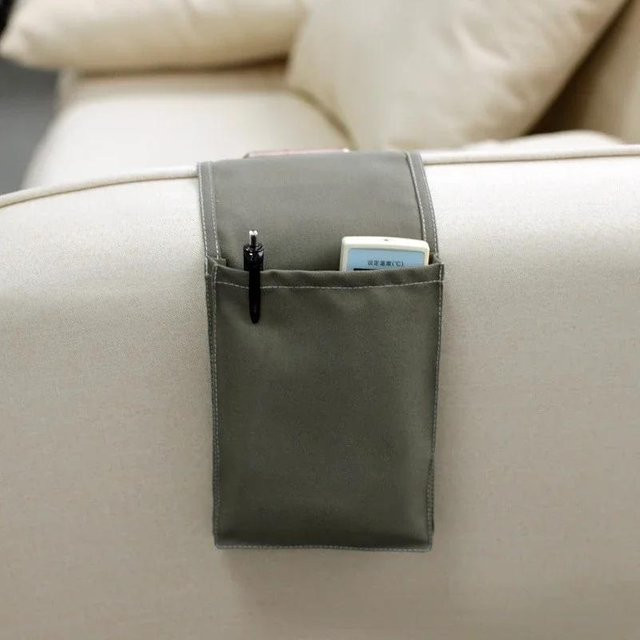 Aufbewahrungstasche aus Baumwollleinen als Organizer für Nachttisch, Bett oder Sofa in verschiedenen Farben - Bild 1