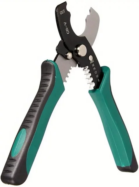 Abisolierzange und Kabelschneideschere HT2177 in Grün, 8 Zoll, für 1,6–4,0 mm - Bild 1
