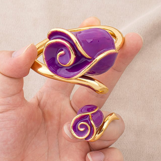 Schmuckset Blumen-Armband und Ring, Gold, Damen - Bild 1