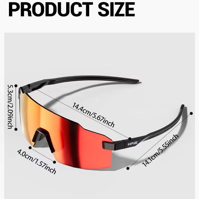 Kapvoe Photochrome Laufsonnenbrille, Vollrand, Kunststoff, Unisex - Bild 3