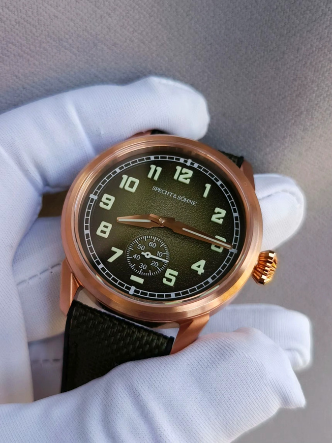 Specht&Söhne Armbanduhr, Herren, Automatik, grünes Zifferblatt, Silikonarmband - Bild 6