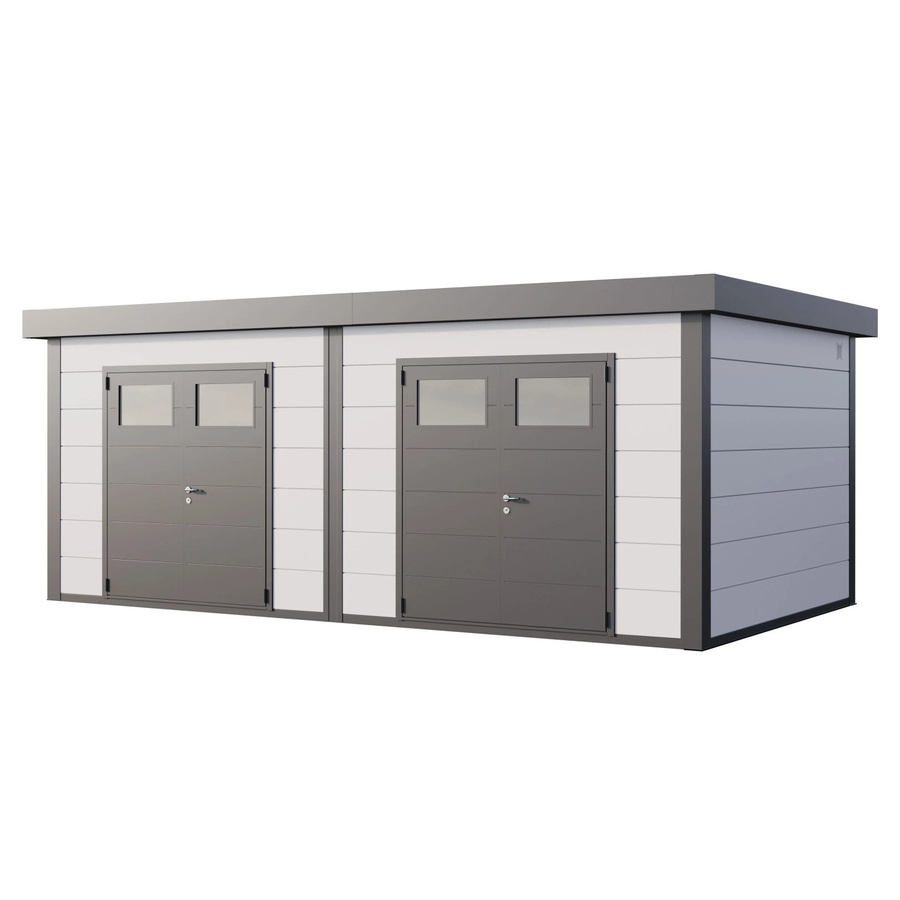 Telluria Gerätehaus DUO in Weiß, B/H/T: 672 x 265 x 388 cm - Bild 2